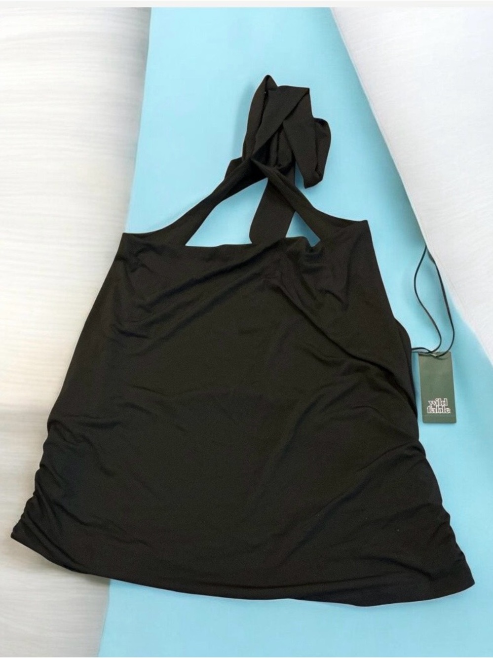 wild fable Black Halter Tie-Back Tank